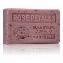 SAVON À L'HUILE D'OLIVE BIO ROSE PETALES EXFOLIANT 