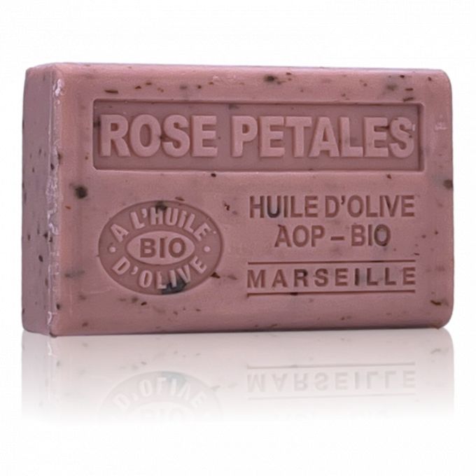 SAVON ROSE PETALES EXFOLIANT HUILE D'OLIVE BIO 125GR