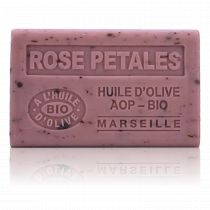 SAVON À L'HUILE D'OLIVE BIO ROSE PETALES EXFOLIANT 