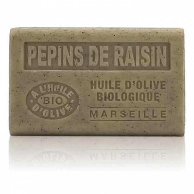 SAVON À L'HUILE D'OLIVE BIO PEPINS DE RAISIN EXFOLIANT 