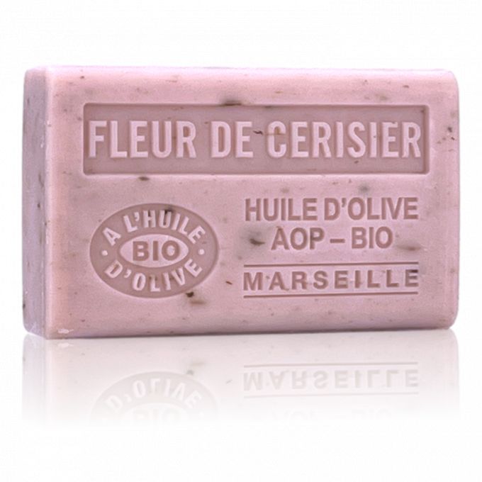 SAVON FLEUR DE CERISIER EXFOLIANT HUILE D'OLIVE BIO 125GR