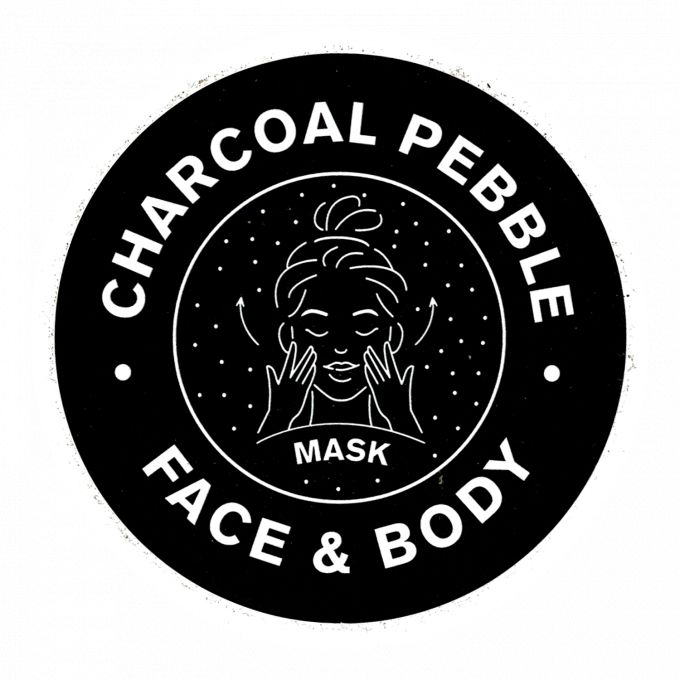 PLV PICTO CHARCOAL PEBBLE - FACE AND BODY - ROND DIAM 10CM